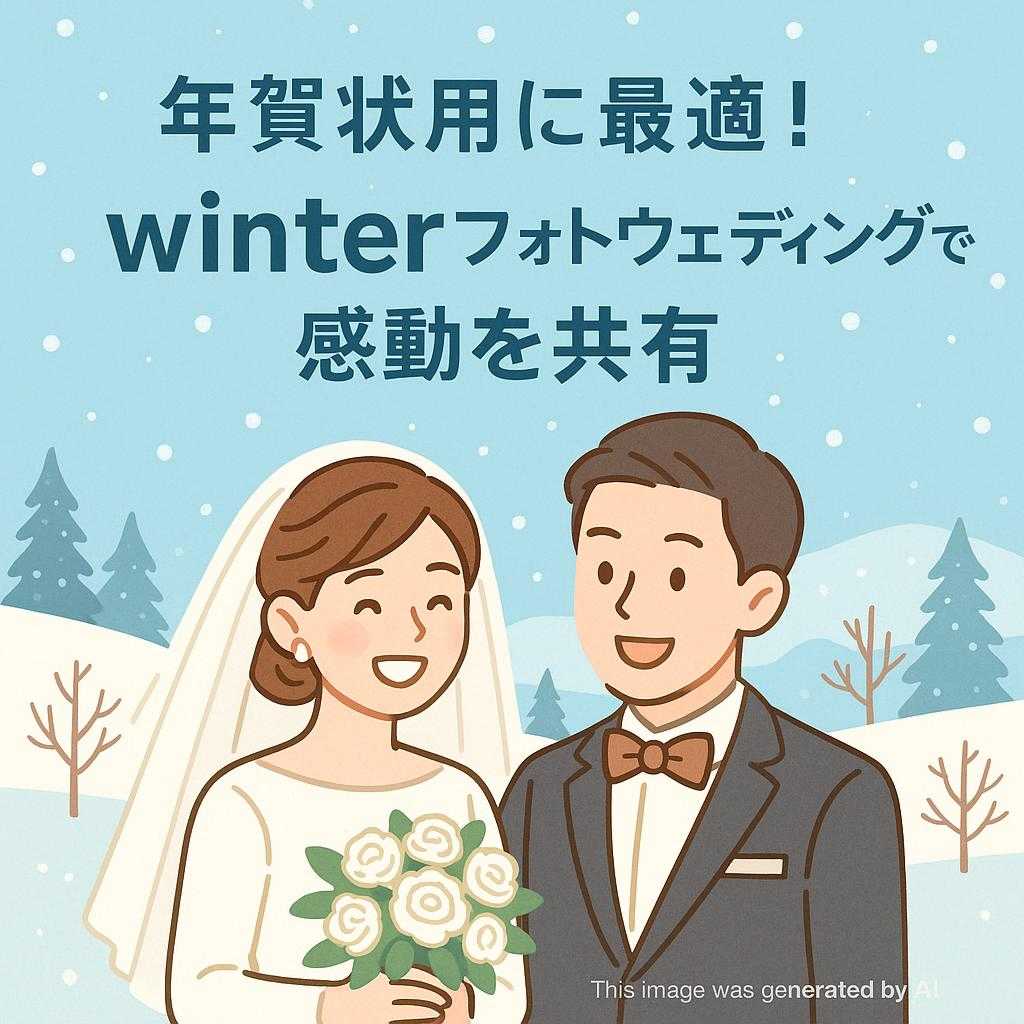 年賀状用に最適!winterフォトウェディングで感動を共有