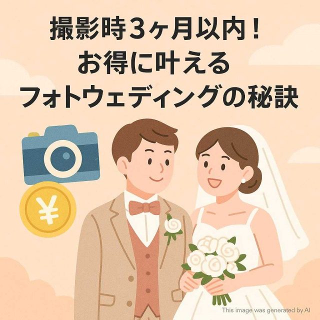撮影時3ヶ月以内！お得に叶えるフォトウェディングの秘訣