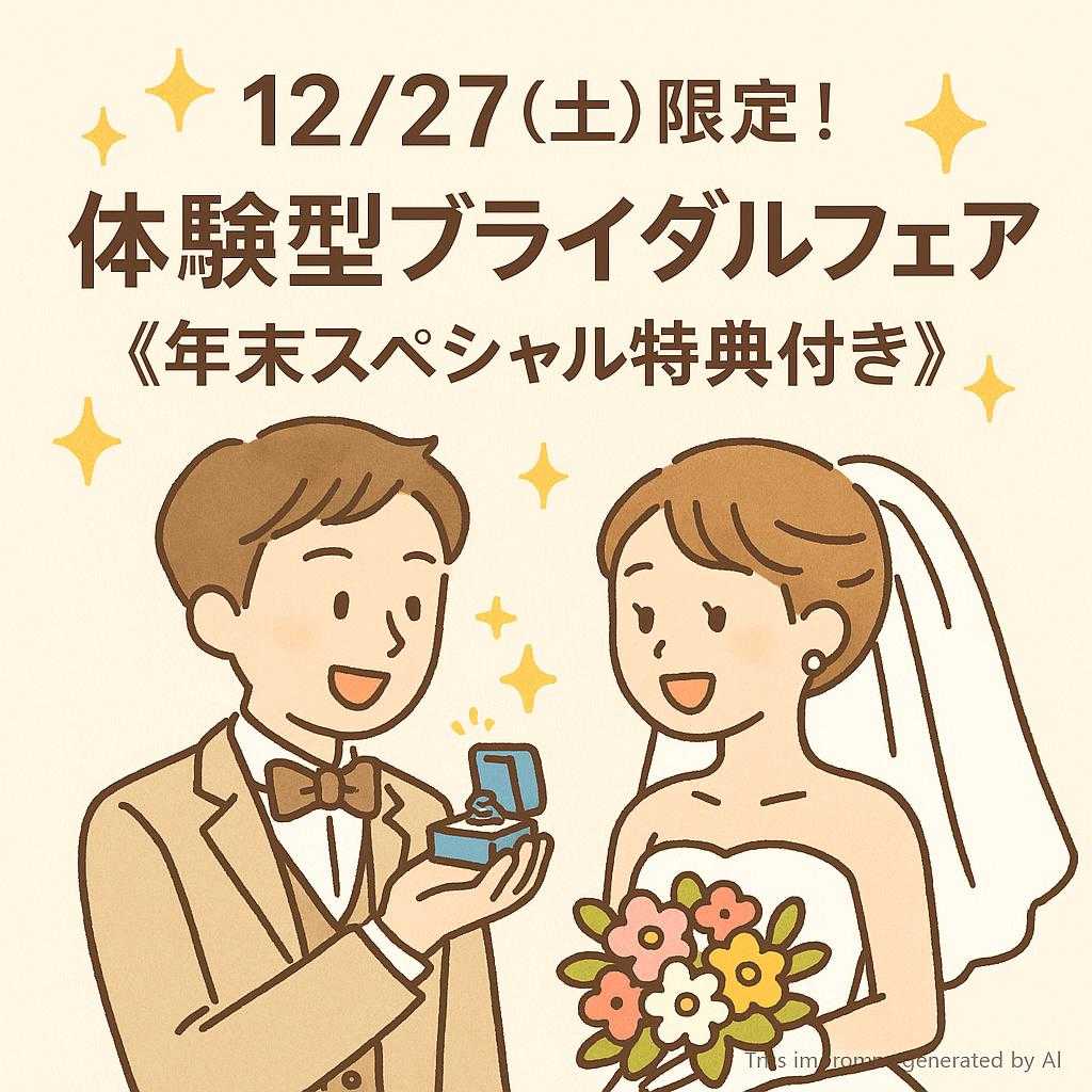 ✨12/27（土）限定！体験型ブライダルフェア 《年末スペシャル特典付き》