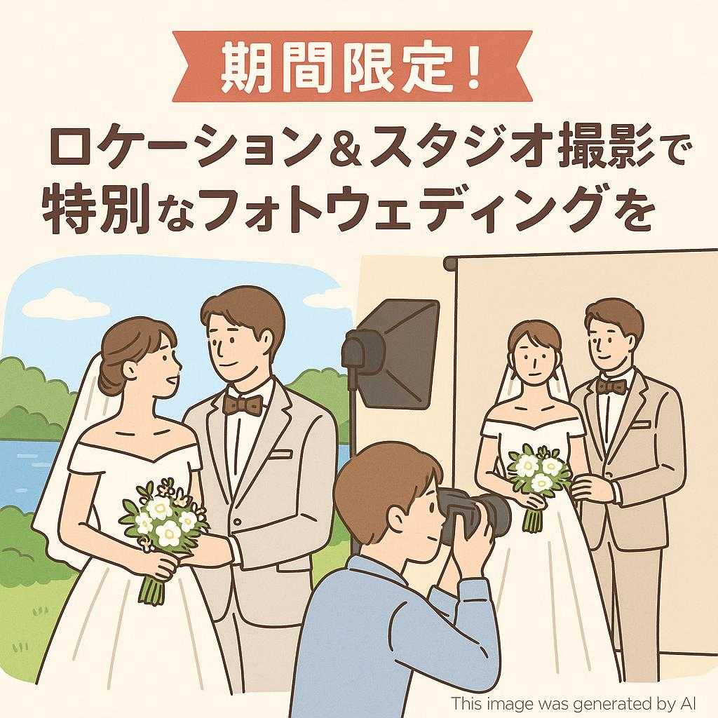 期間限定！ロケーション＆スタジオ撮影で特別なフォトウェディングを