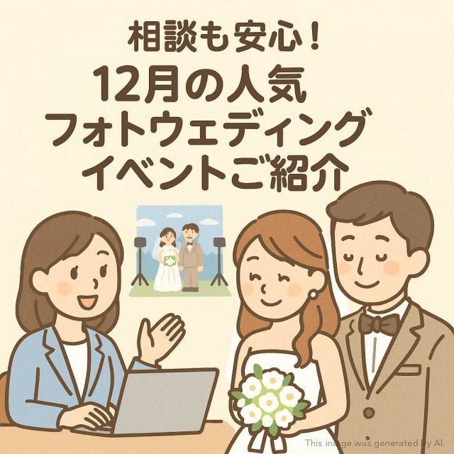 相談も安心！12月の人気フォトウェディングイベントご紹介