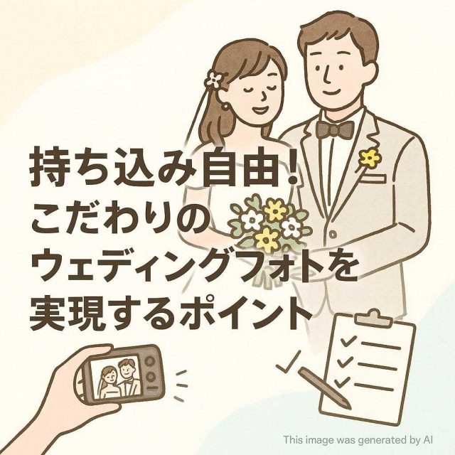 持ち込み自由！こだわりのウェディングフォトを実現するポイント