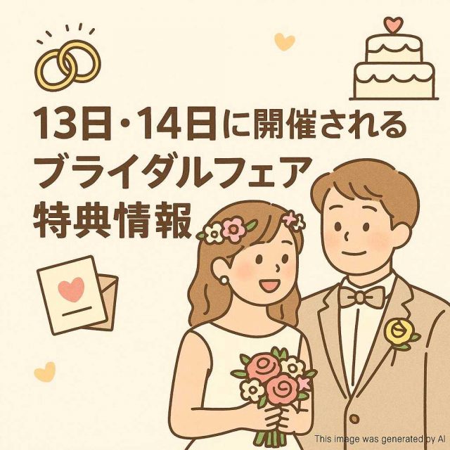 13日・14日に開催されるブライダルフェア特典情報