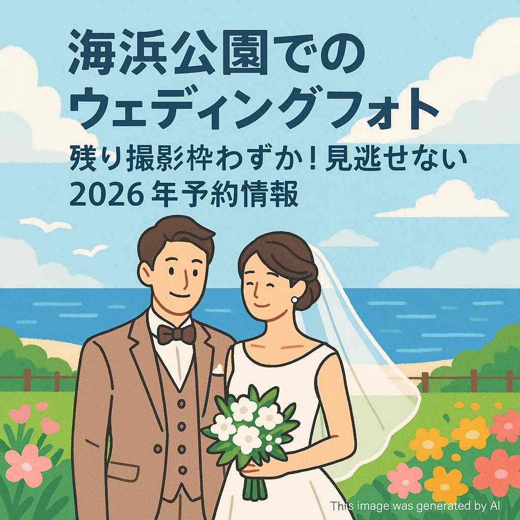 海浜公園でのウェディングフォト 残り撮影枠わずか!見逃せない2026年予約情報