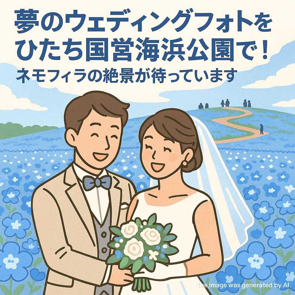 夢のウェディングフォトをひたち国営海浜公園で！ネモフィラの絶景が待っています