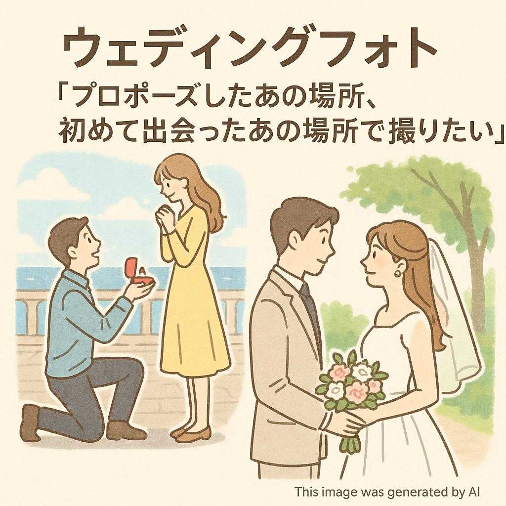 ウェディングフォト 「プロポーズしたあの場所、初めて出会ったあの場所で撮りたい」