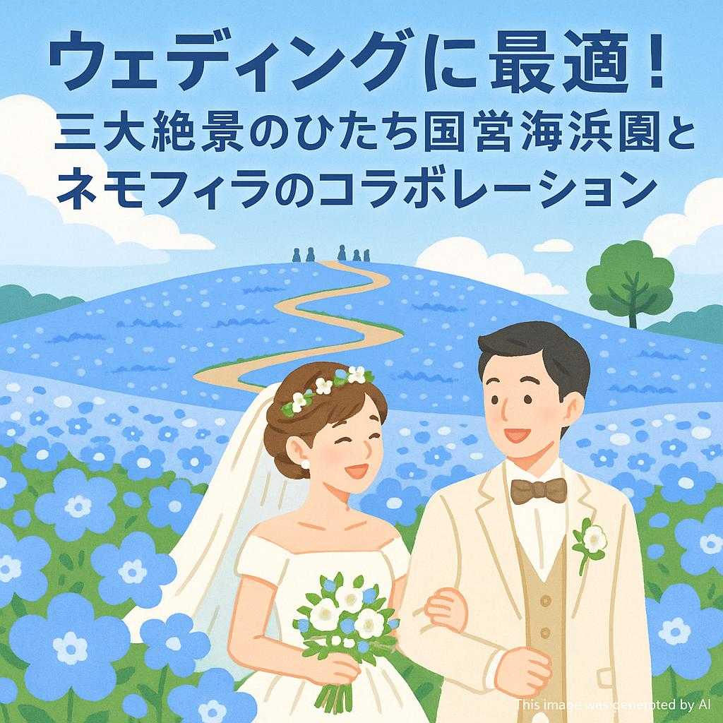 ウェディングに最適！三大絶景のひたち国営海浜公園とネモフィラのコラボレーション