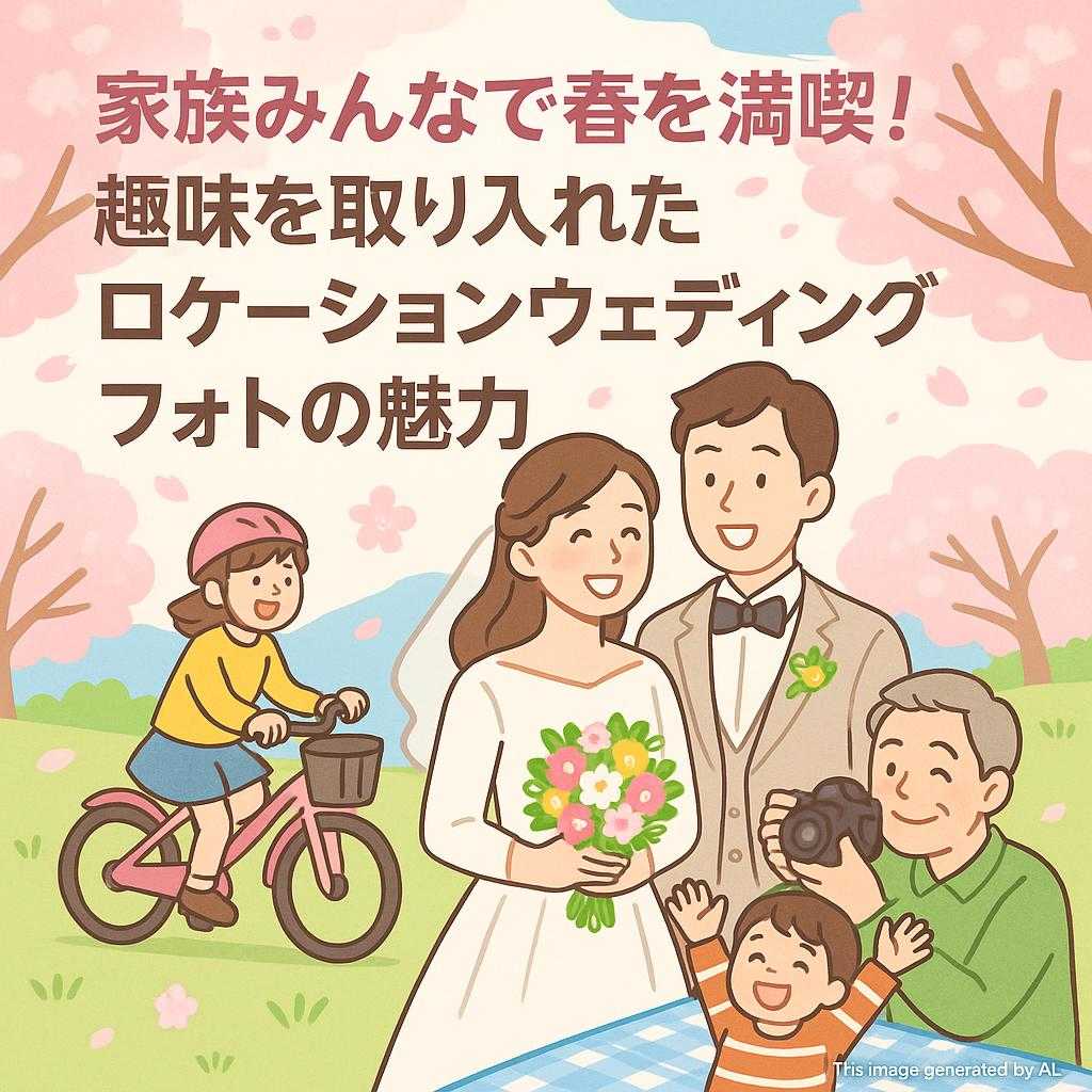 家族みんなで春を満喫！趣味を取り入れたロケーションウェディングフォトの魅力