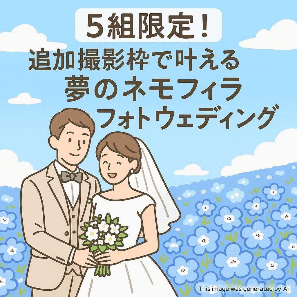5組限定！追加撮影枠で叶える夢のネモフィラフォトウェディング
