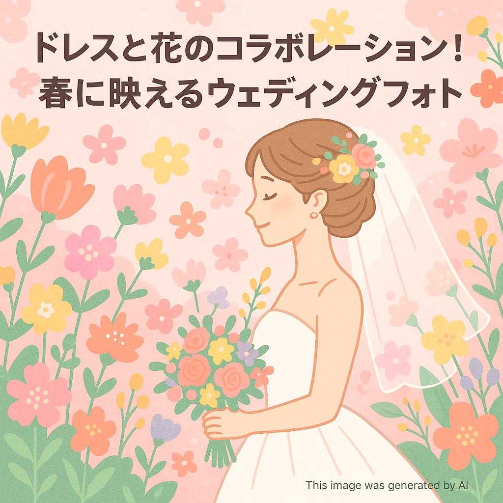 ドレスと花のコラボレーション！春に映えるウェディングフォト