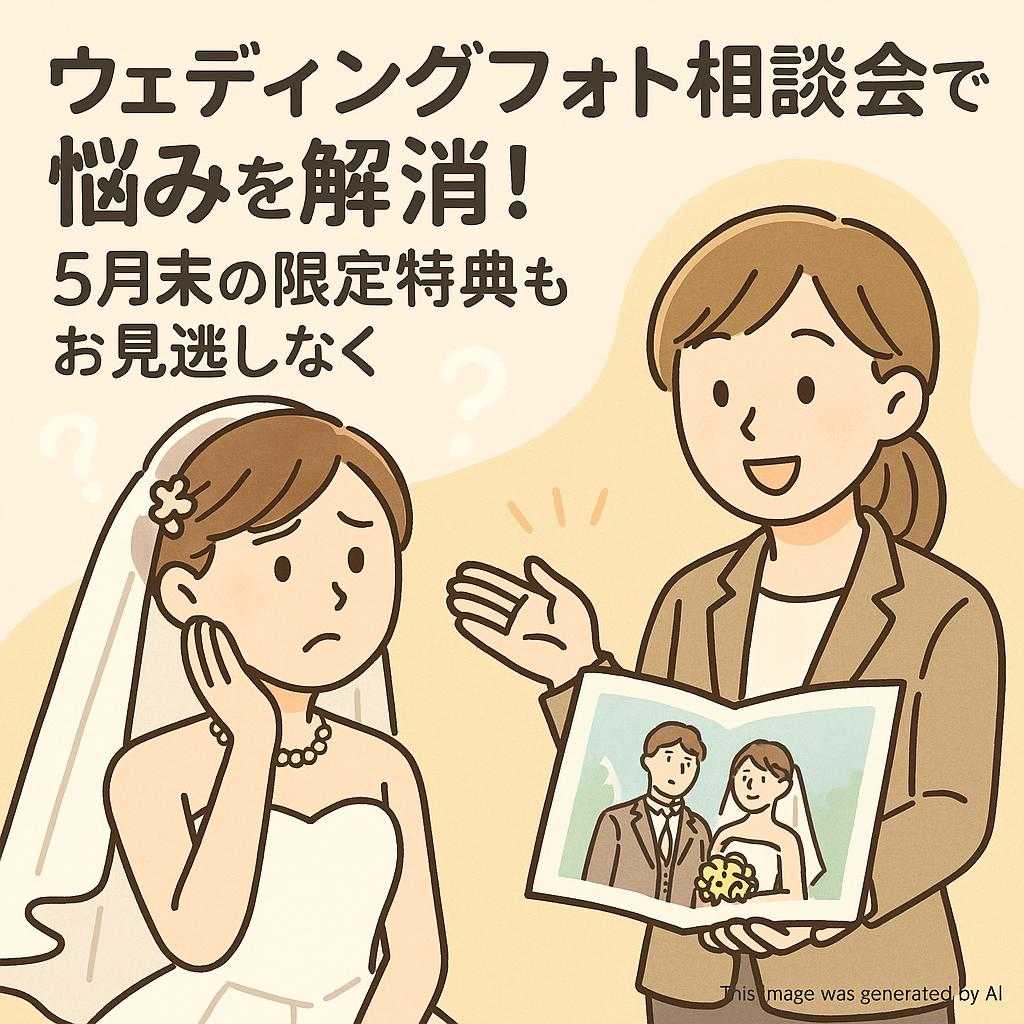 ウェディングフォト相談会で悩みを解消!5月末の限定特典もお見逃しなく