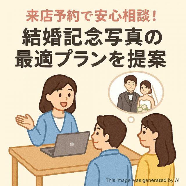 来店予約で安心相談！結婚記念写真の最適プランを提案