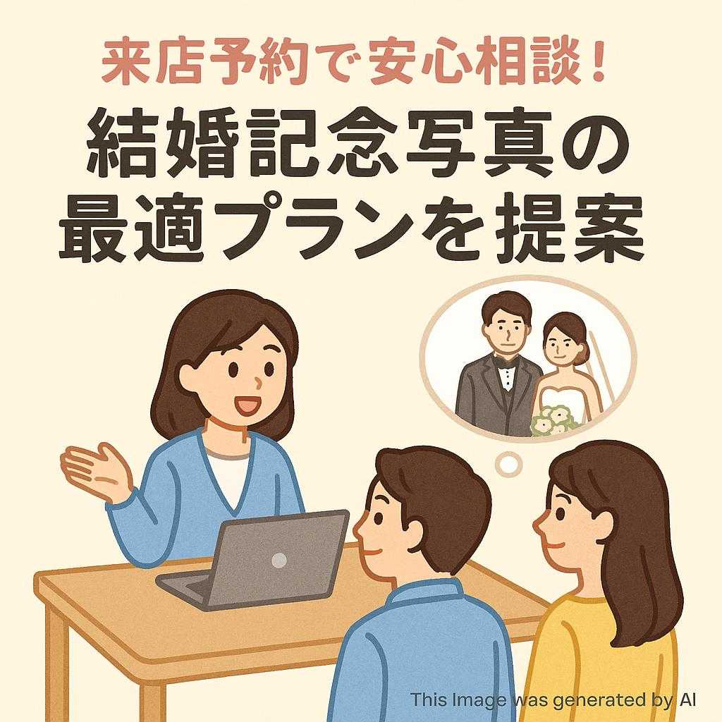 来店予約で安心相談!結婚記念写真の最適プランを提案