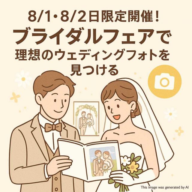 8/1・8/2日限定開催！ブライダルフェアで理想のウェディングフォトを見つける