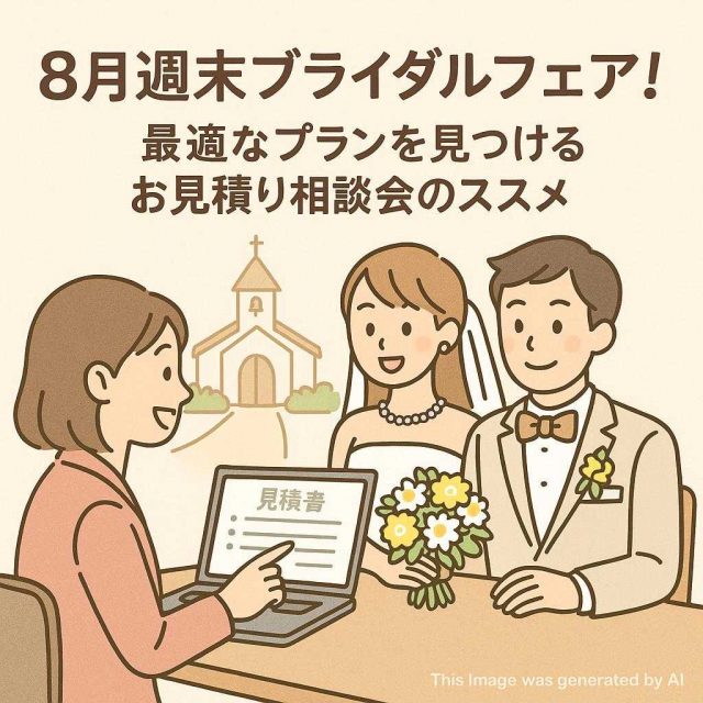 8月週末ブライダルフェア！最適なプランを見つけるお見積り相談会のススメ