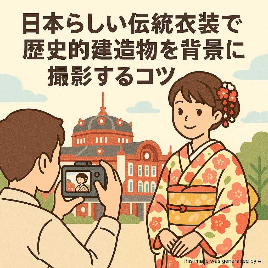 日本らしい伝統衣装で歴史的建造物を背景に撮影するコツ