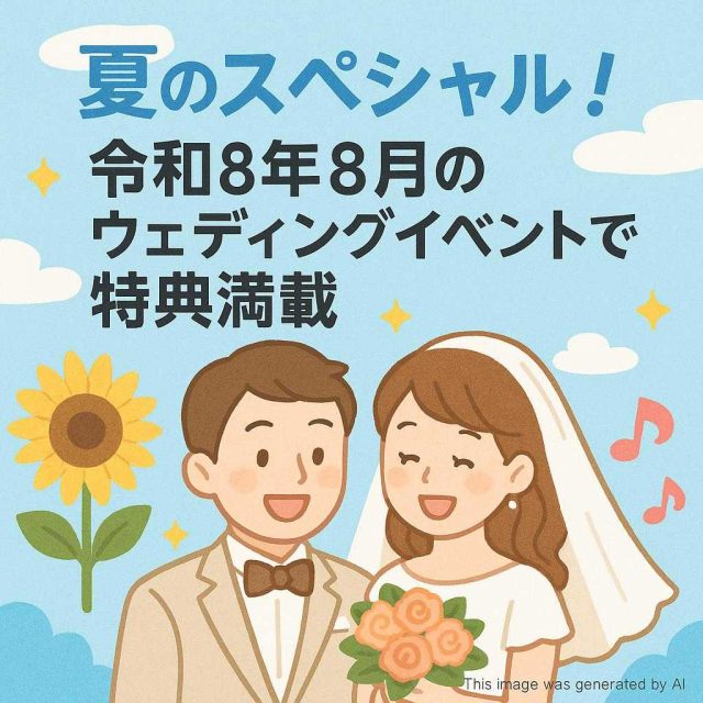 夏のスペシャル！令和8年8月のウェディングイベントで特典満載