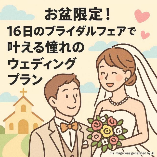 お盆限定！16日のブライダルフェアで叶える憧れのウェディングプラン