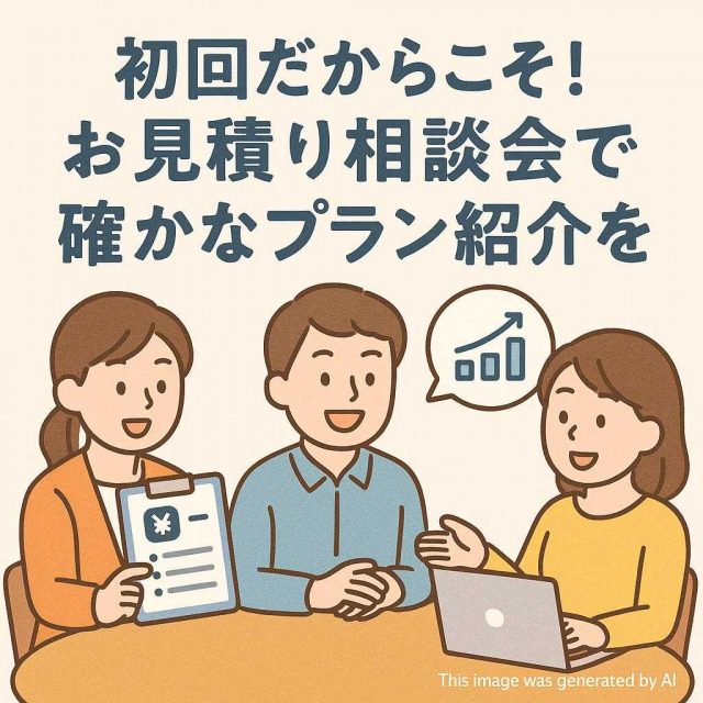初回だからこそ！お見積り相談会で確かなプラン紹介を