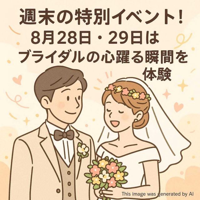 週末の特別イベント！８月28日・29日はブライダルの心躍る瞬間を体験