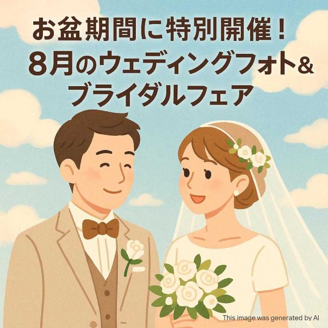 お盆期間に特別開催！8月のウェディングフォト＆ブライダルフェア