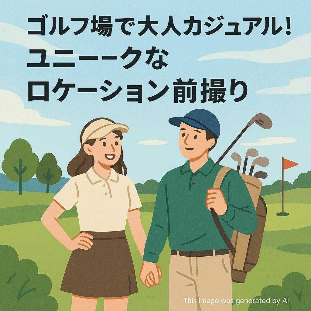 ゴルフ場で大人カジュアル!ユニークなロケーション前撮り