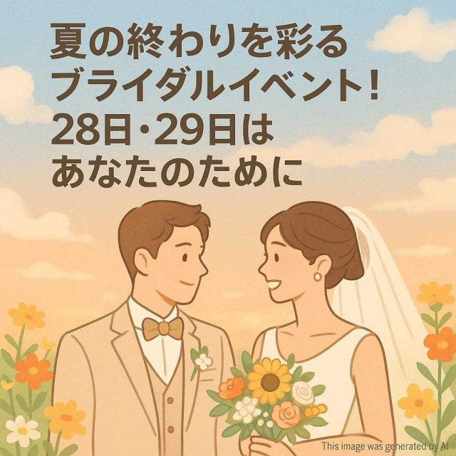 夏の終わりを彩るブライダルイベント！28日・29日はあなたのために