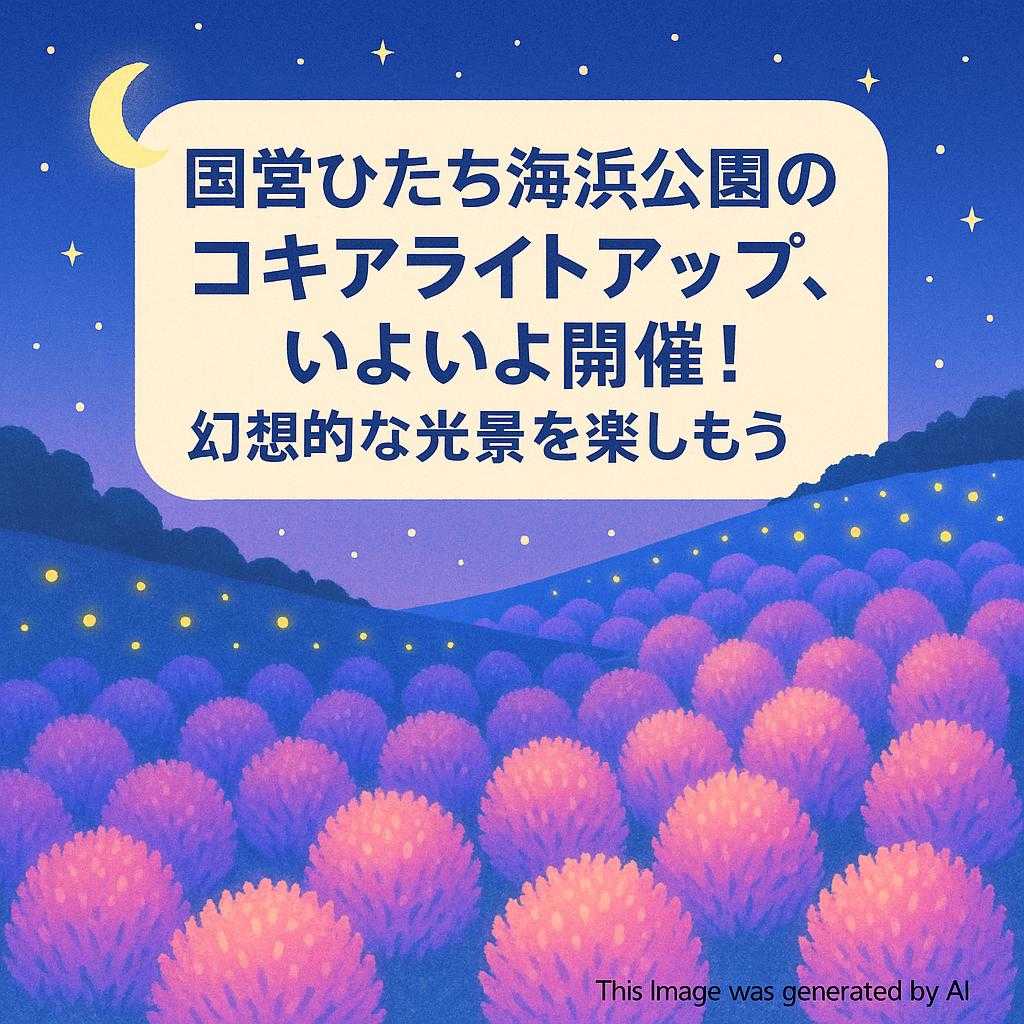 国営ひたち海浜公園のコキアライトアップ、いよいよ開催!幻想的な光景を楽しもう