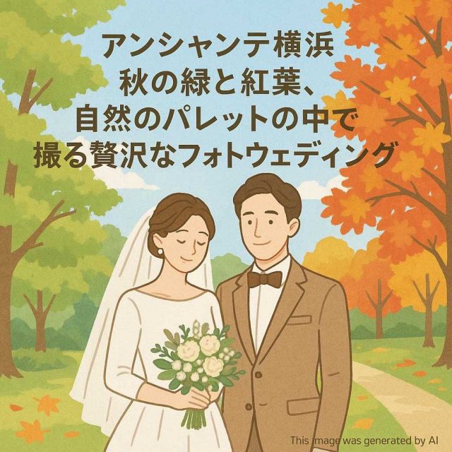 アンシャンテ横浜 秋の緑と紅葉、自然のパレットの中で撮る贅沢なフォトウェディング