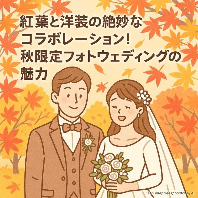 紅葉と洋装の絶妙なコラボレーション！秋限定フォトウェディングの魅力