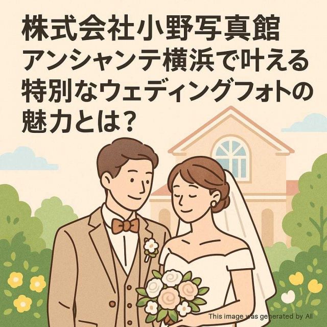 株式会社小野写真館 アンシャンテ横浜で叶える特別なウェディングフォトの魅力とは？