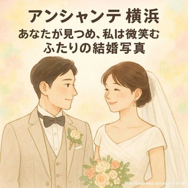 アンシャンテ横浜 あなたが見つめ、私は微笑む ふたりの結婚写真