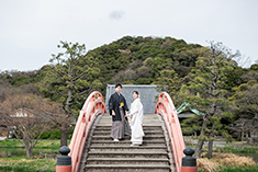 ロケーションフォト・フォトウェディング・前撮り 白無垢・色打掛・紋付袴 称名寺・桜・紅葉・お寺・神奈川