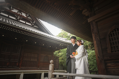 ロケーションフォト・フォトウェディング・前撮り 白無垢・色打掛・紋付袴 称名寺・桜・紅葉・お寺・神奈川